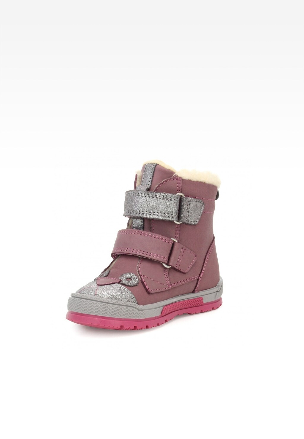 Trzewiki ocieplane BARTEK 11041002, dla dziewcząt, fioletowo-srebrny Widok 3