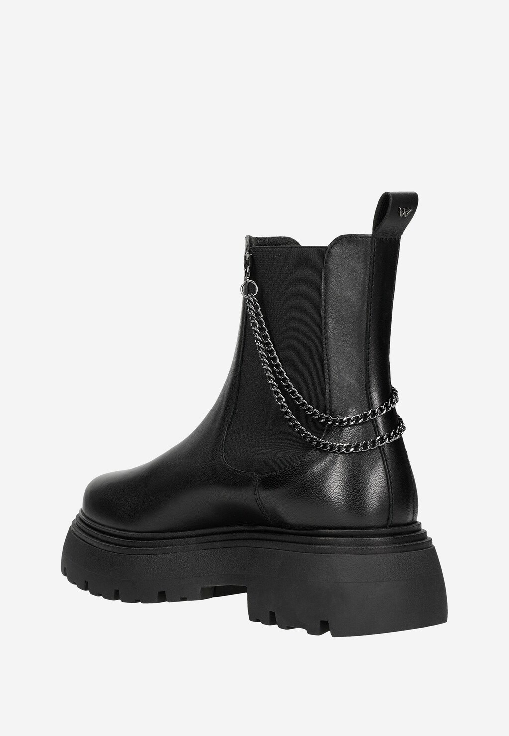 Dámske zimné topánky z lícovej kože so štýlovou retiazkou 55171-51 Widok 4