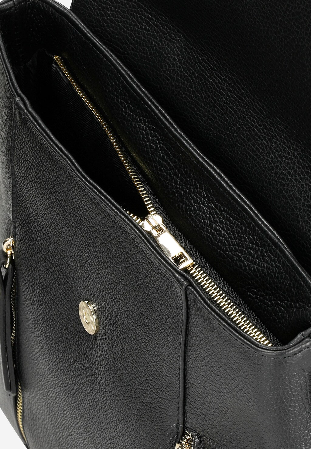 Czarny plecak damski skórzany z dwiema kieszonkami z przodu 80300-51 Widok 7