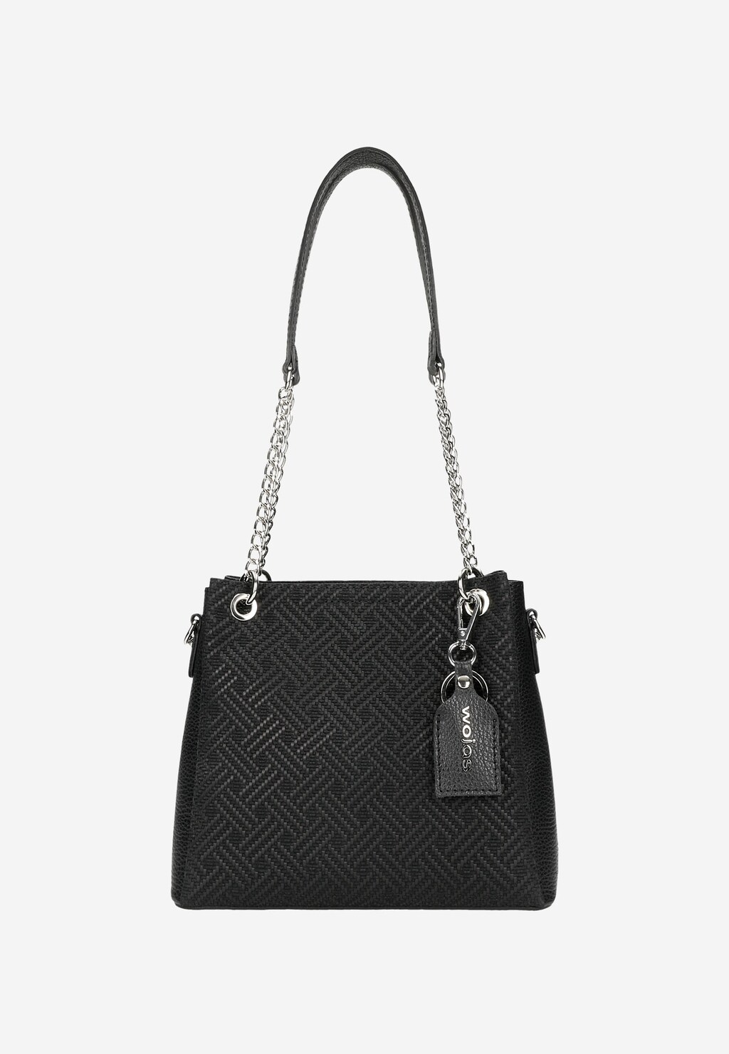 Czarna oryginalna torebka damska z breloczkiem  80316-71 Widok 2