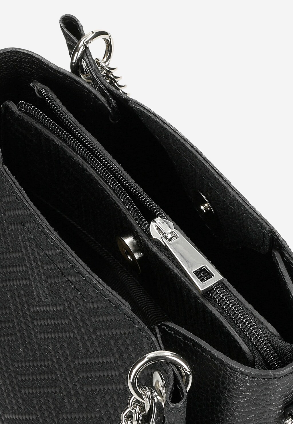 Czarna oryginalna torebka damska z breloczkiem  80316-71 Widok 6