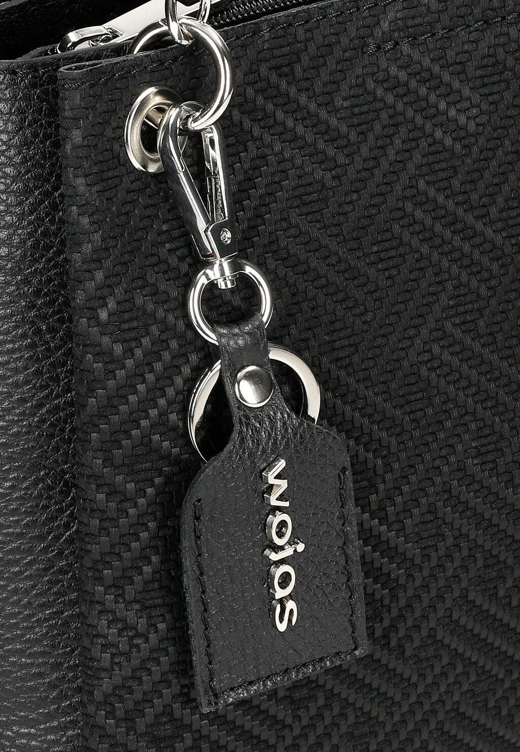 Czarna oryginalna torebka damska z breloczkiem  80316-71 Widok 7