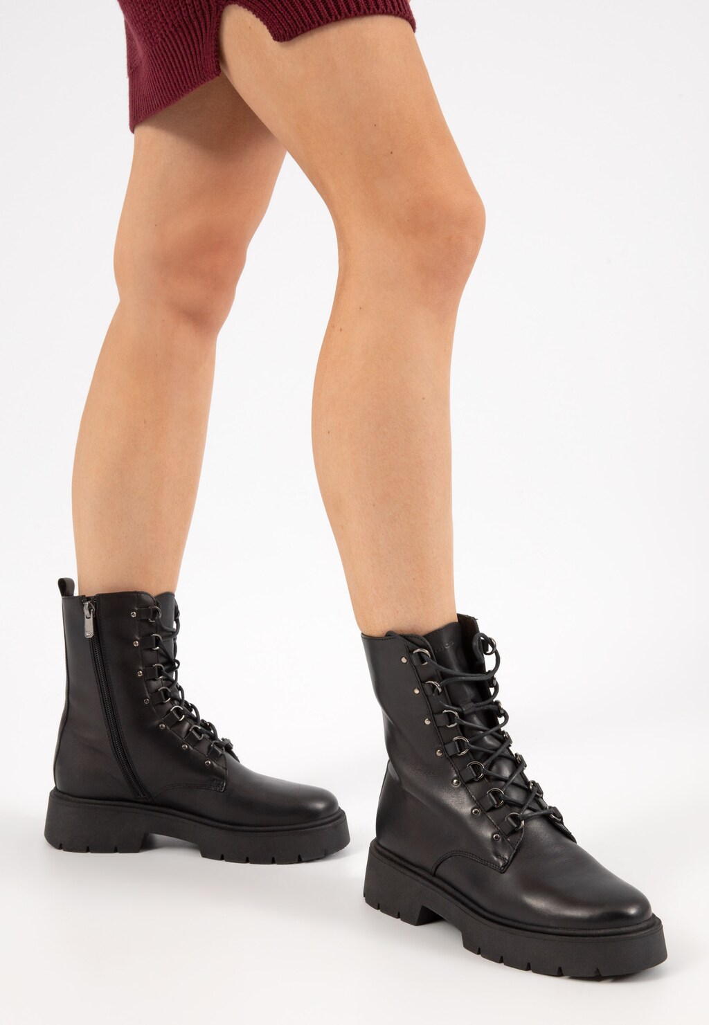 Štýlové čierne členkové topánky z pravej kože 64051-51 Widok 7