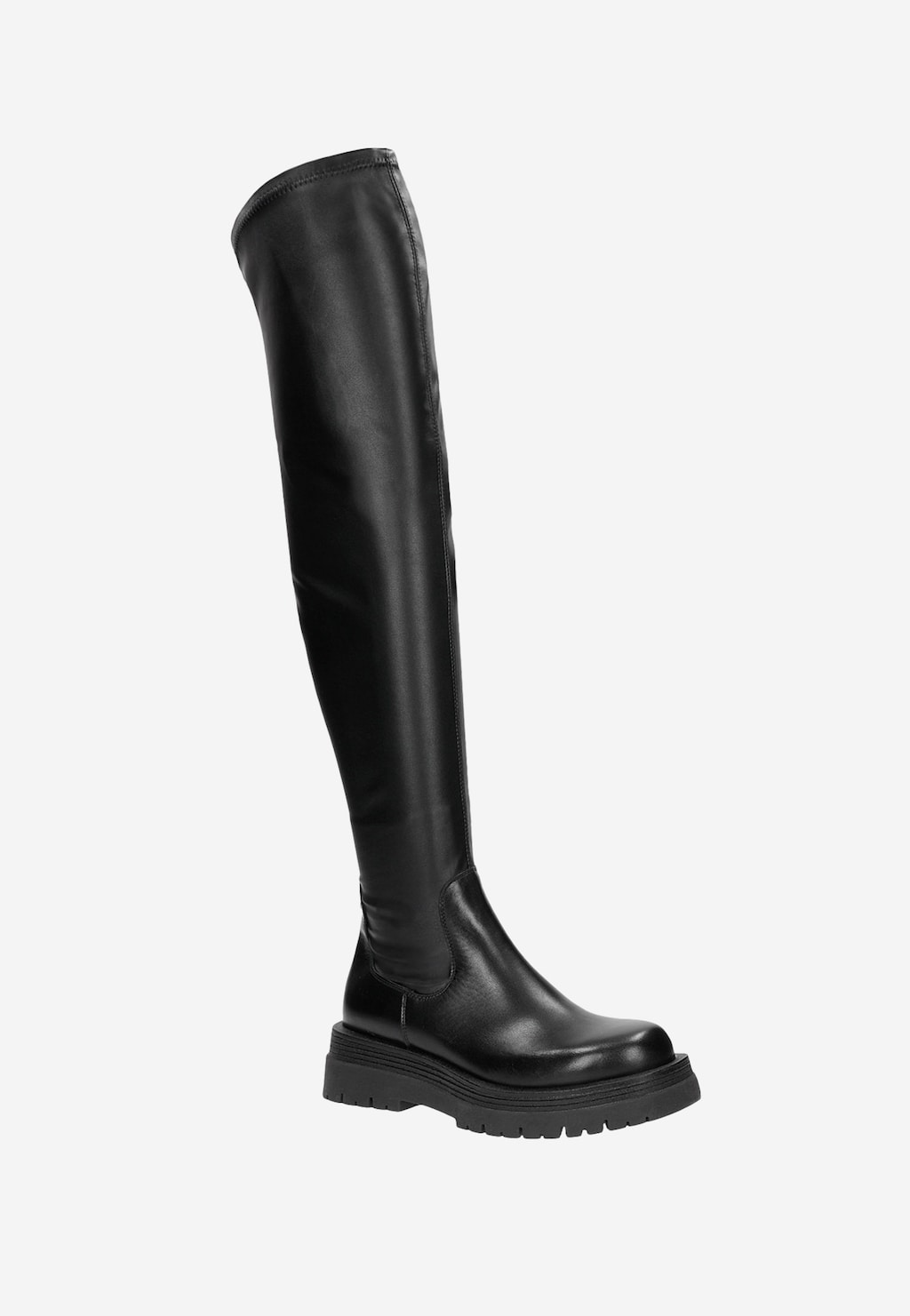 Czarne kozaki damskie z cholewką nad kolano 71010-81 Widok 4