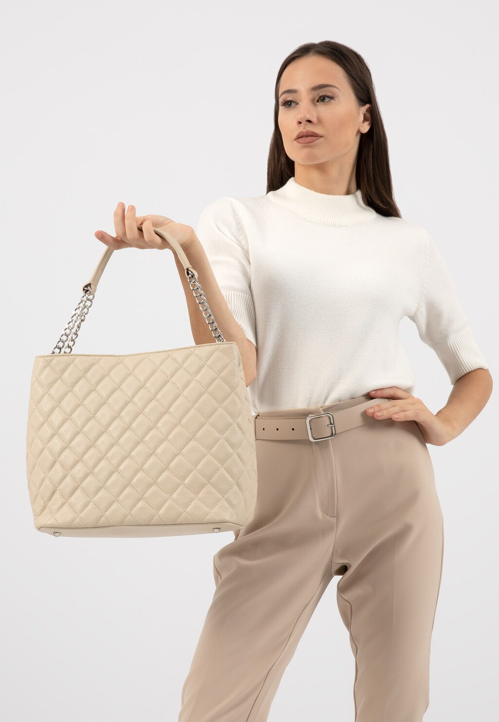 Béžová dámska kabelka je ideálny spoločník na každý deň 80260-54 Widok 1