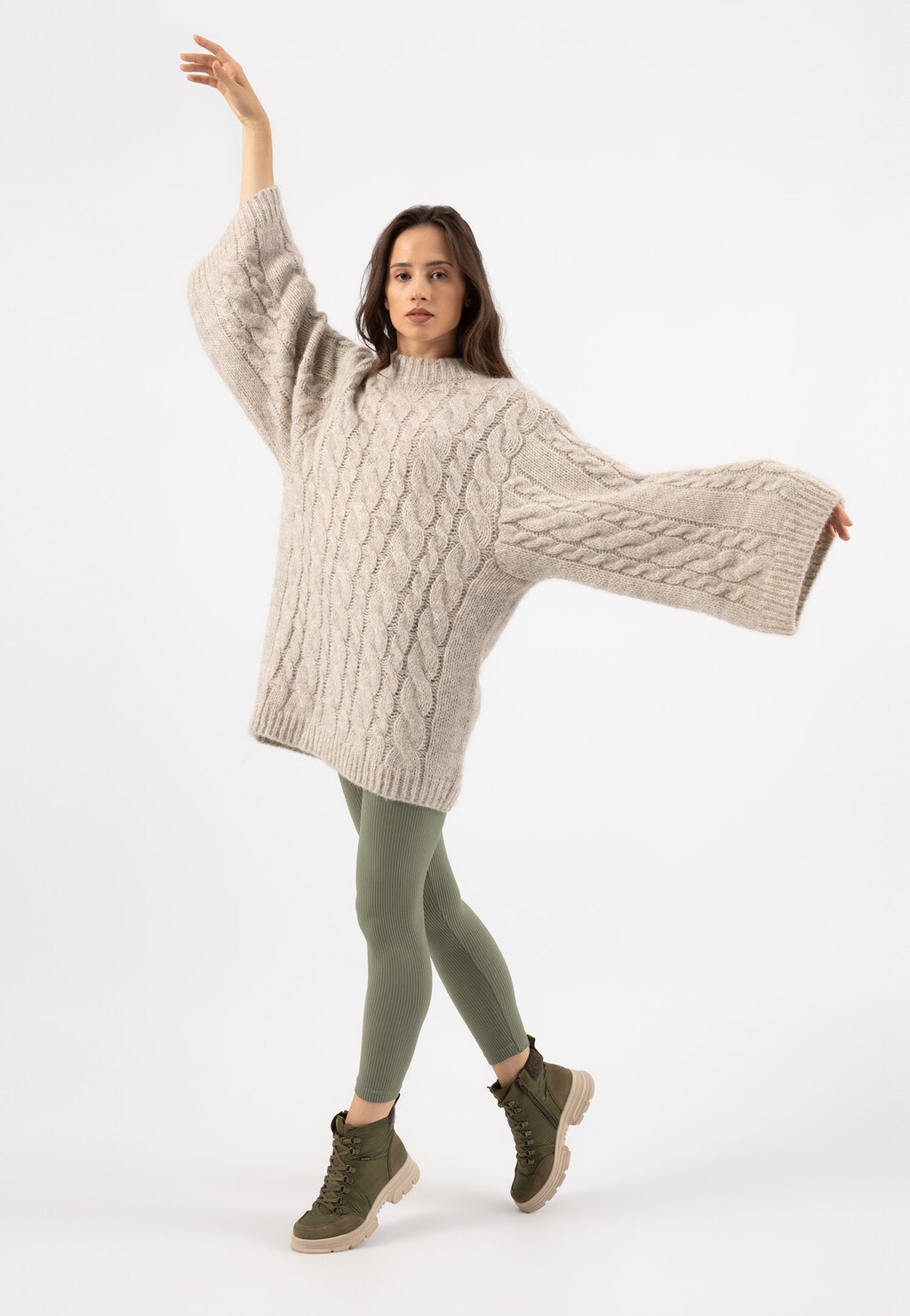 Zateplené členkové topánky v originálnej zelenej farbe 64053-87 Widok 7