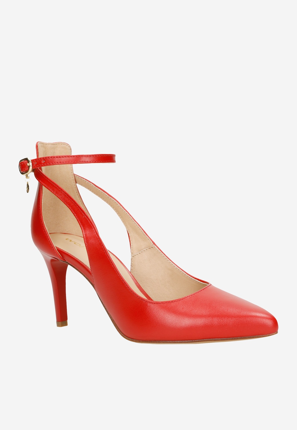 Vysoké luxusné lodičky z červenej lícovej kože 35018-55 Widok 3