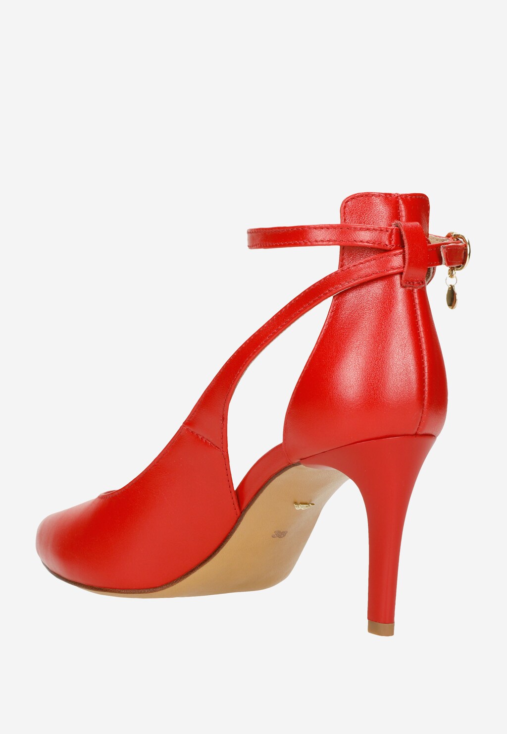 Vysoké luxusné lodičky z červenej lícovej kože 35018-55 Widok 4