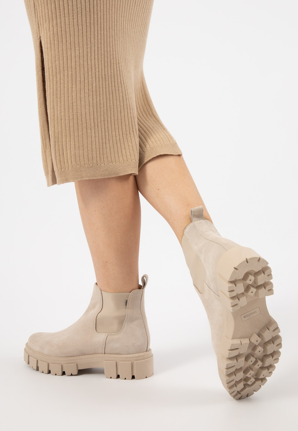 Beżowe wsuwane sztyblety damskie 55047-64 Widok 10