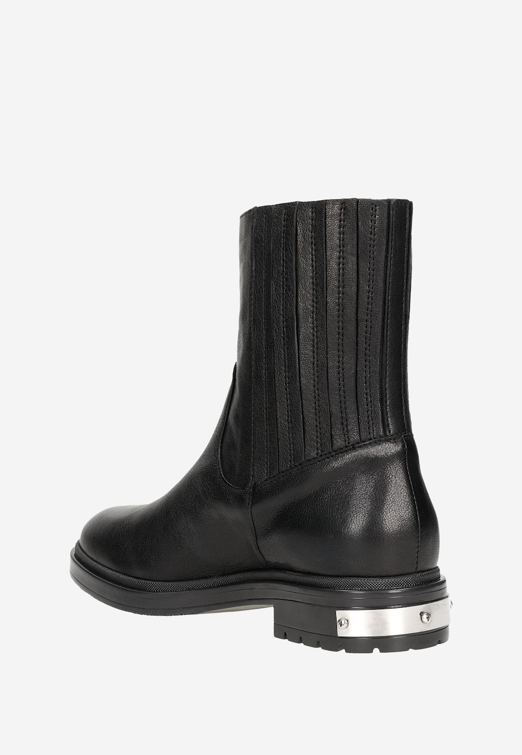 Czarne wsuwane botki damskie ze skóry licowej 55114-51 Widok 4
