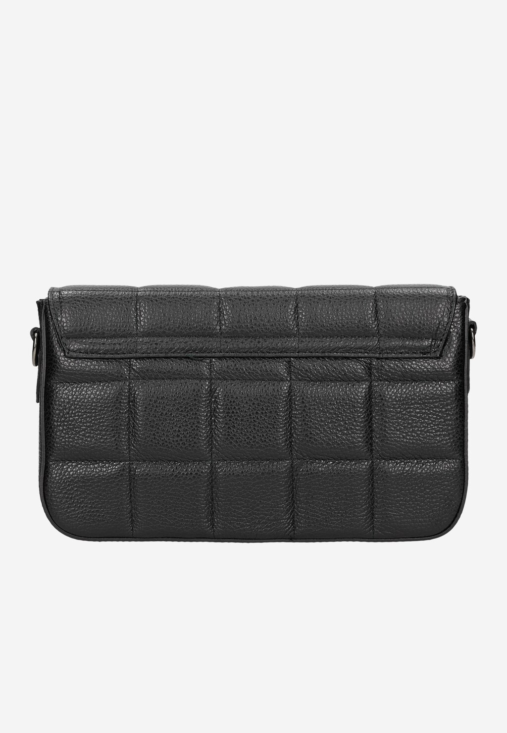 Czarna skórzana torebka damska z pikowaną klapką 80306-51 Widok 4