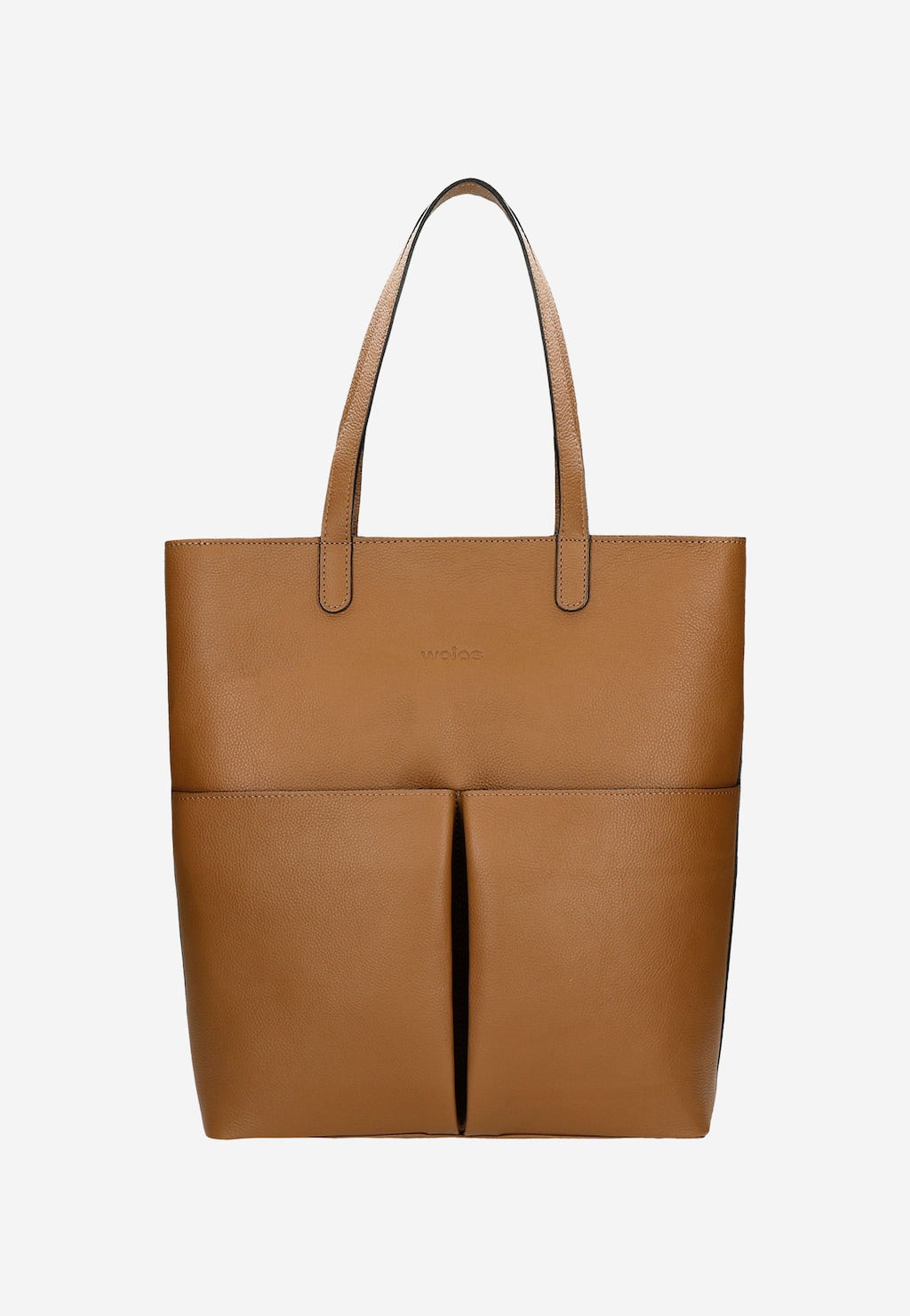 Pojemna skórzana shopperka damska w kolorze brązowym 80027-52 Widok 2