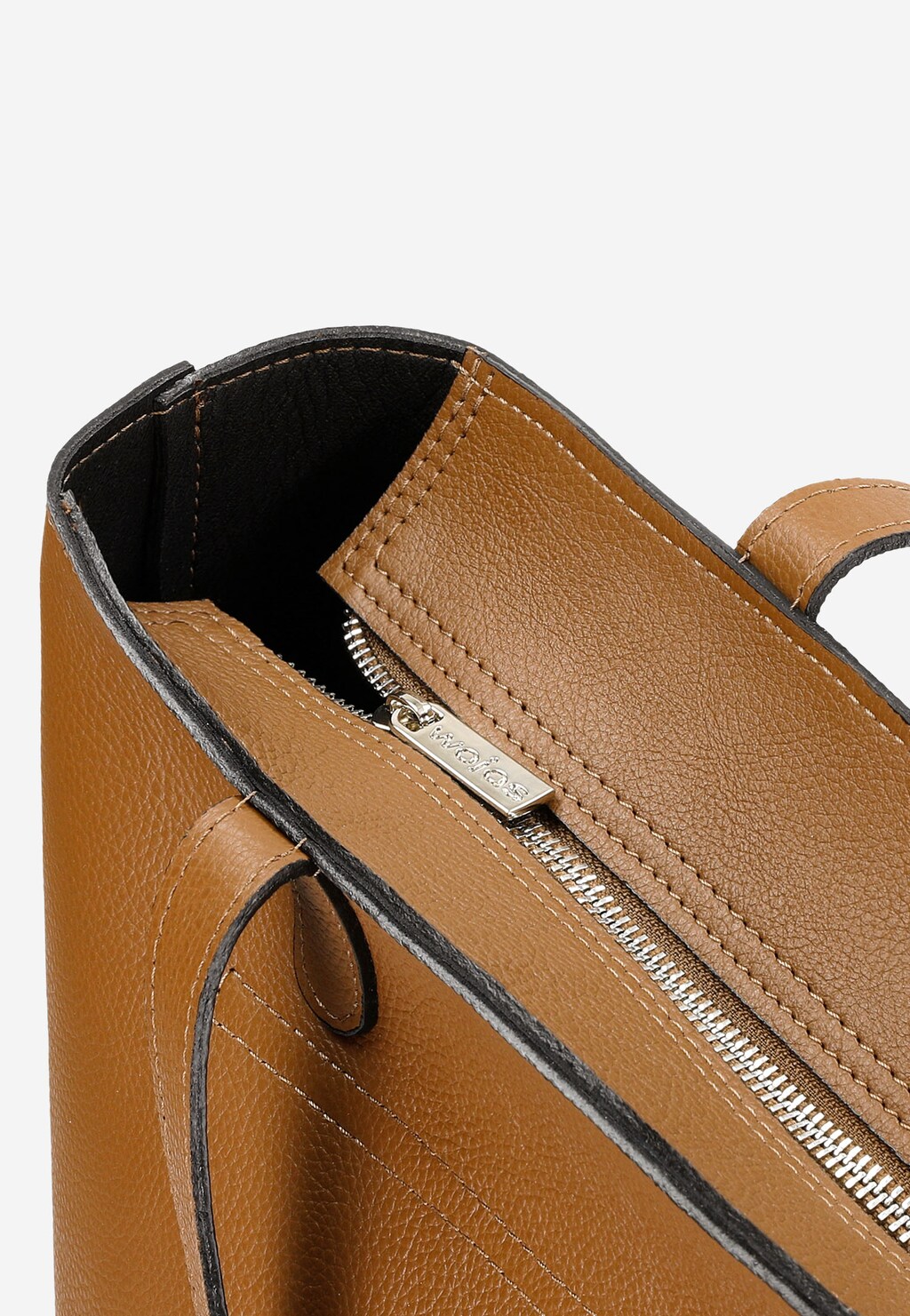 Pojemna skórzana shopperka damska w kolorze brązowym 80027-52 Widok 5