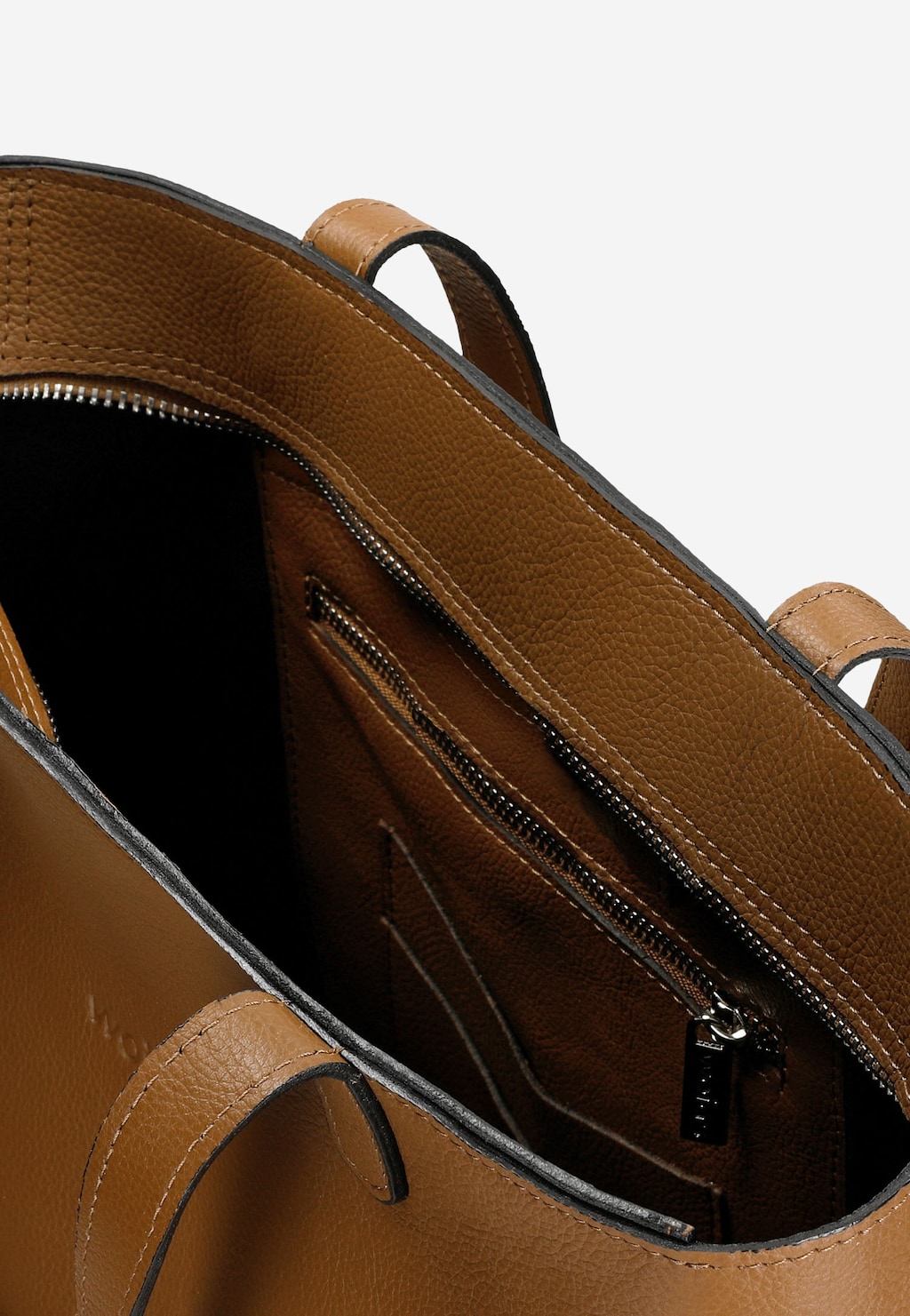 Pojemna skórzana shopperka damska w kolorze brązowym 80027-52 Widok 6