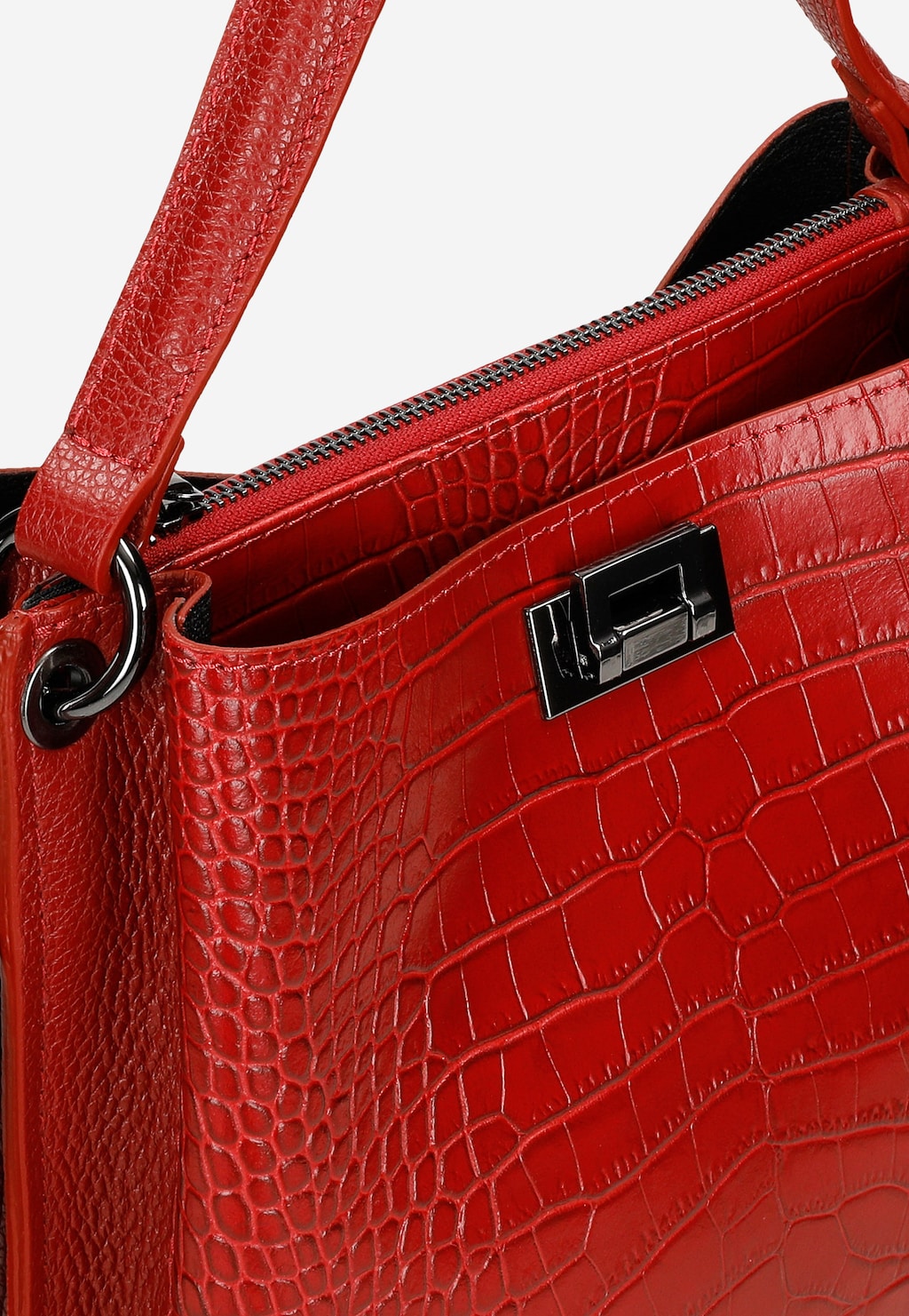 Červené dámske kožené kabelky pre ženy plné energie 80016-75 Widok 6