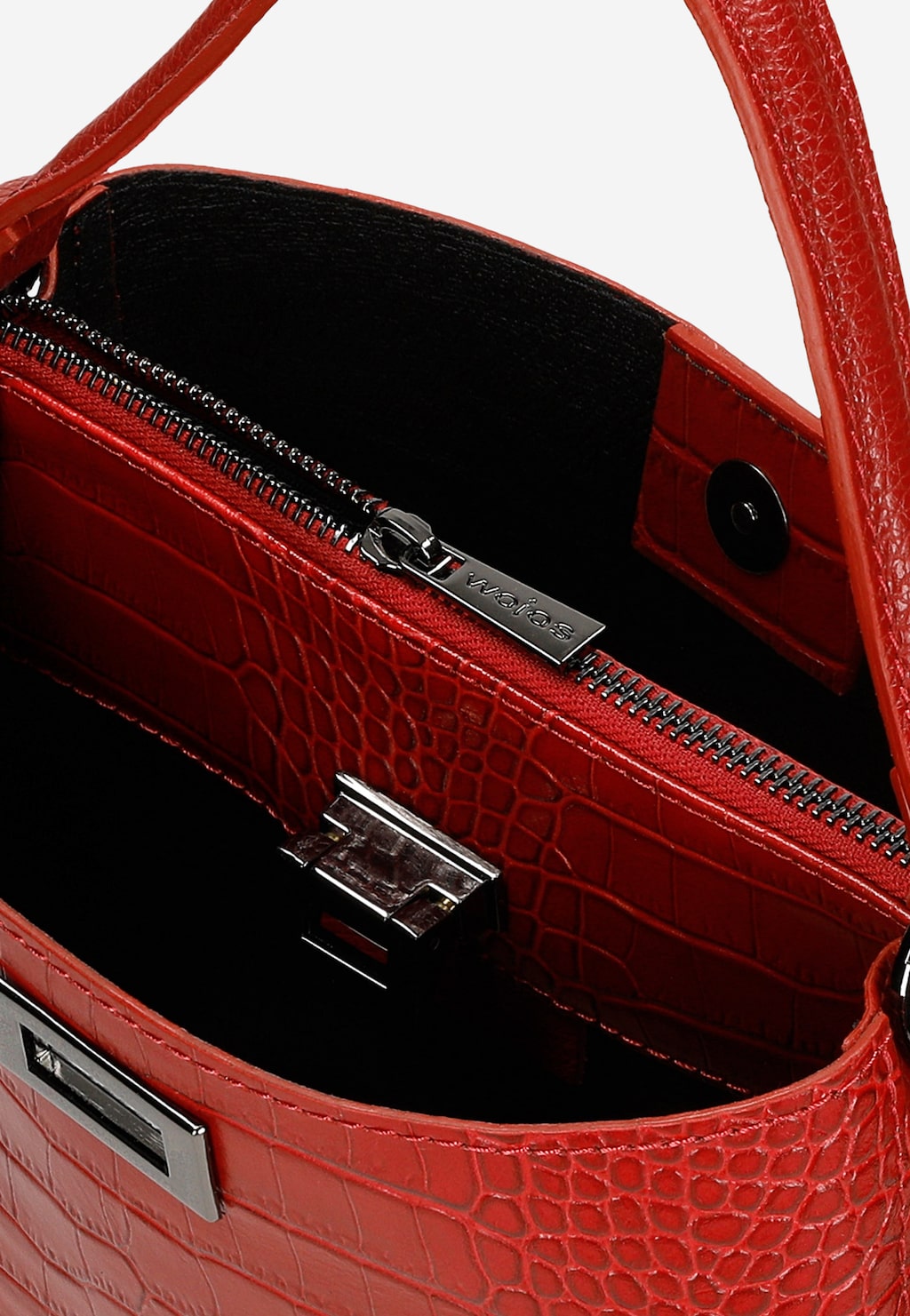 Červené dámske kožené kabelky pre ženy plné energie 80016-75 Widok 7