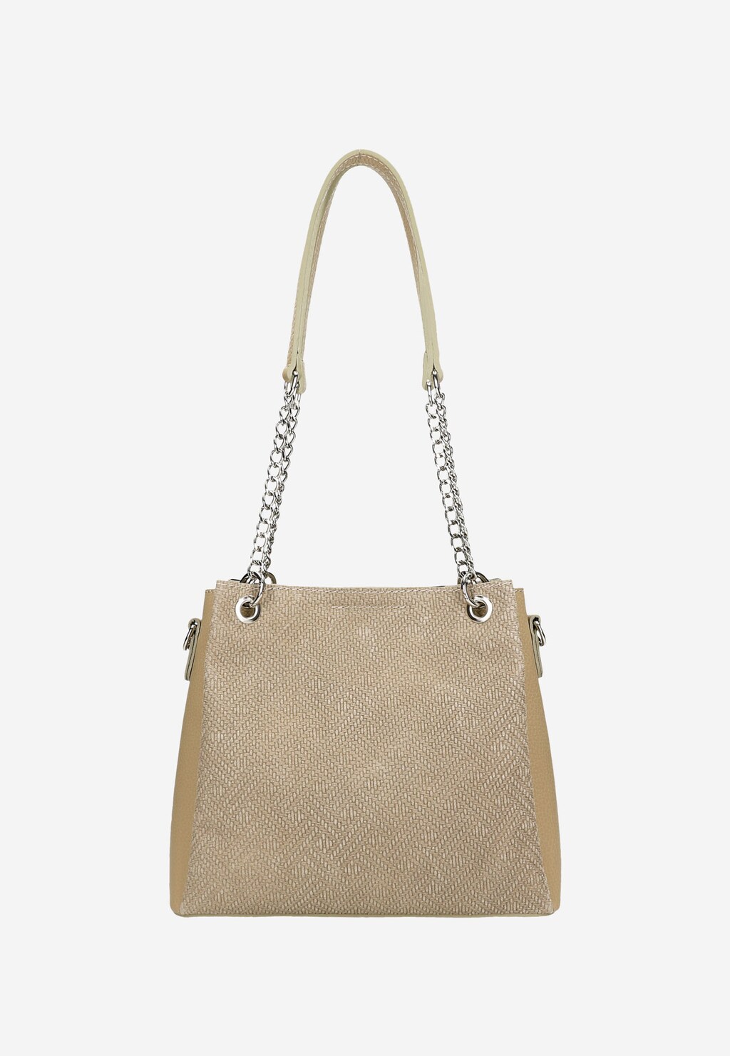 Beżowa torebka z ciekawym wzorem i breloczkiem 80316-74 Widok 4