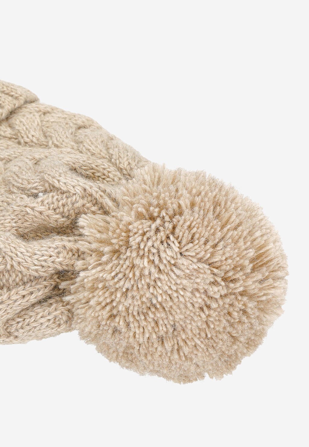 Czapka zimowa z pomponem w kolorze jasnobeżowym 96013-14 Widok 3