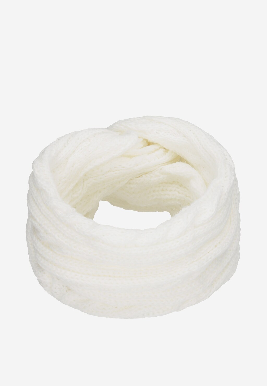 Komplet czapka i komin damski biały z dodatkiem wełny 96017-19 Widok 4