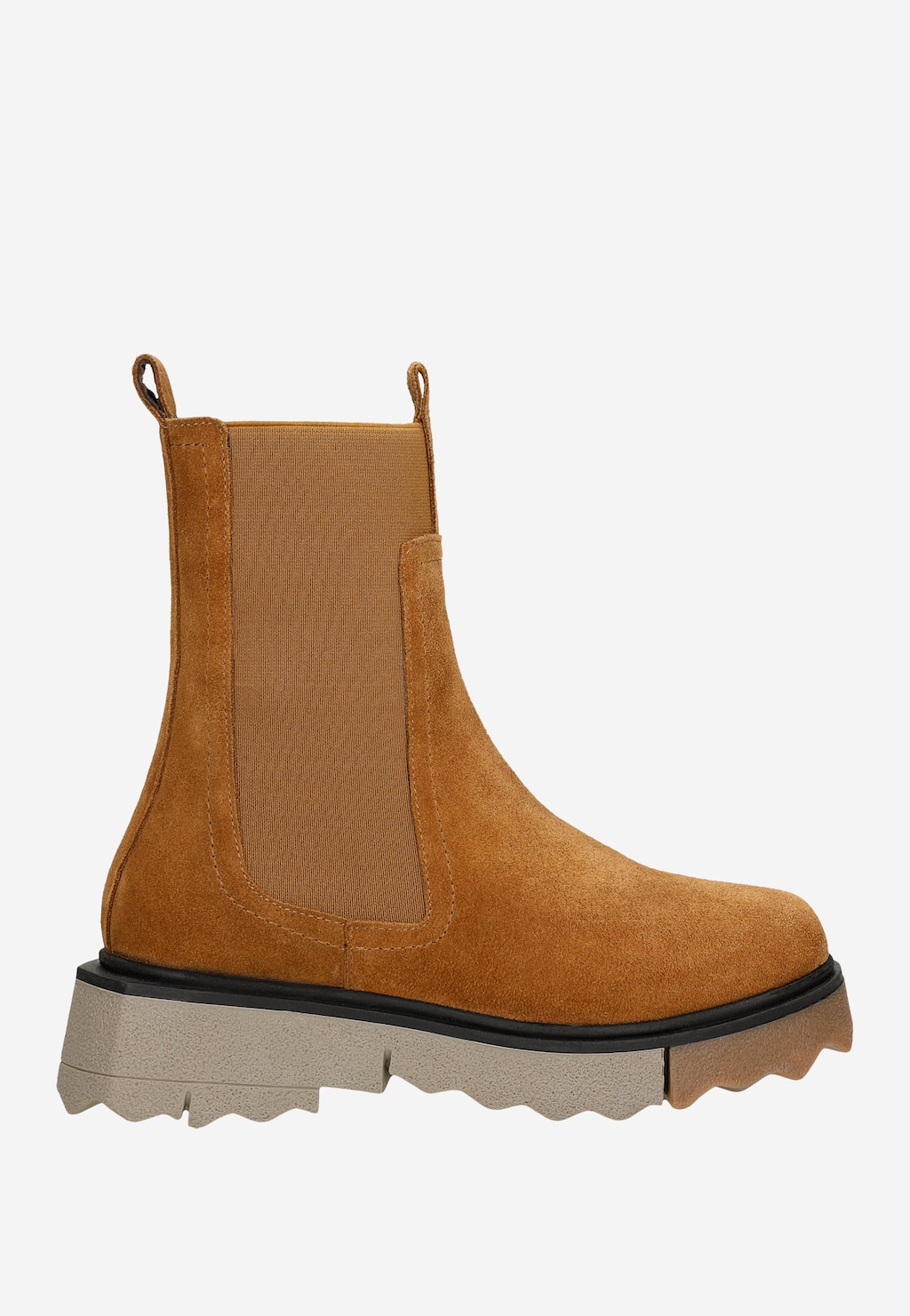 Jasnobrązowe designerskie sztyblety z ciekawą podeszwą 55181-63 Widok 2