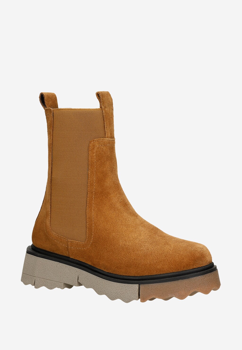 Jasnobrązowe designerskie sztyblety z ciekawą podeszwą 55181-63 Widok 3