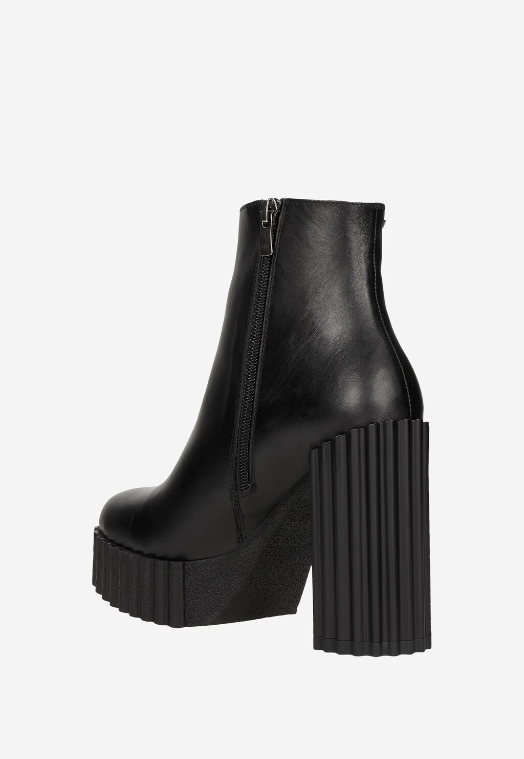 Czarne botki damskie na oryginalnym słupku 55173-51 Widok 4