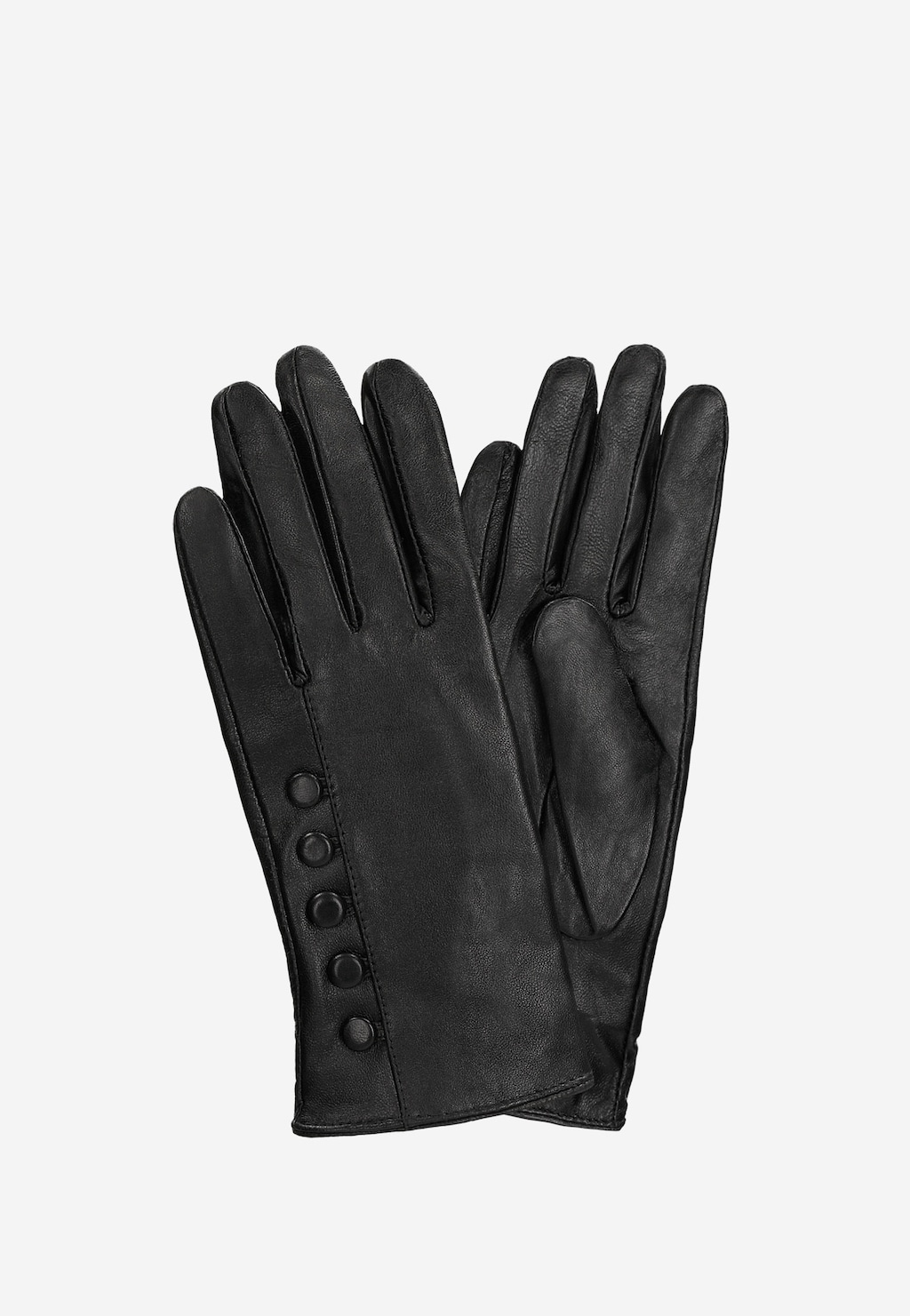 Czarne skórzane rękawiczki damskie  98124-51 Widok 1