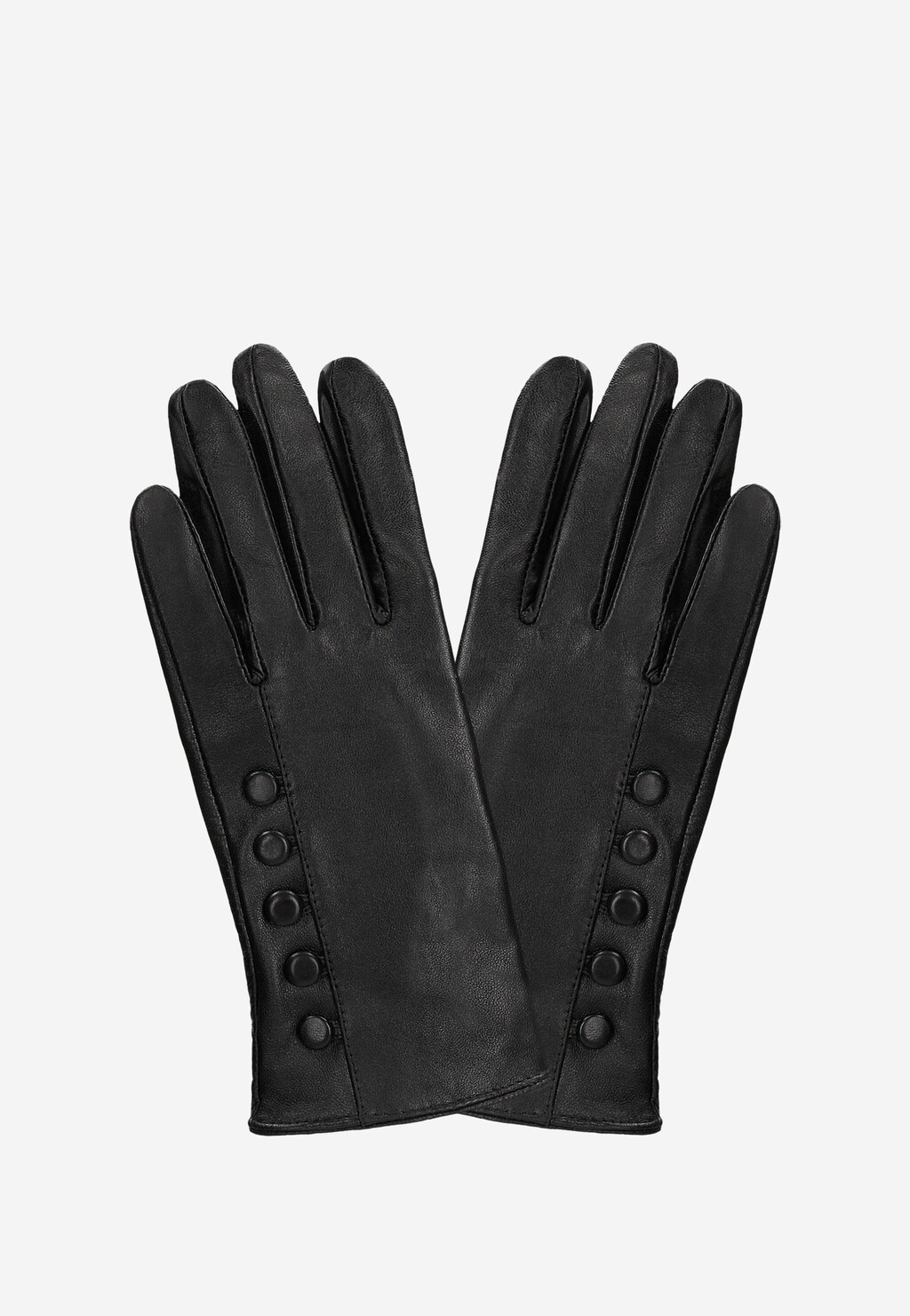 Czarne skórzane rękawiczki damskie  98124-51 Widok 2