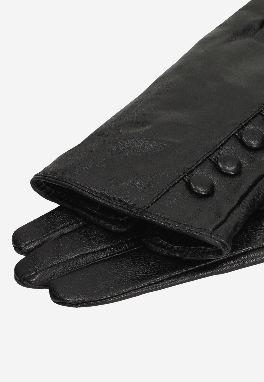 Czarne skórzane rękawiczki damskie  98124-51 Widok 3