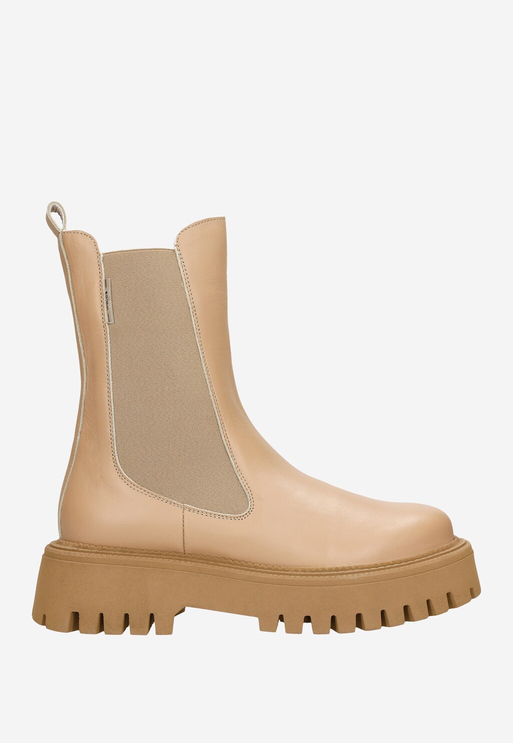 Moderné béžové dámske členkové čižmy z odolnej kože 55163-53 Widok 2