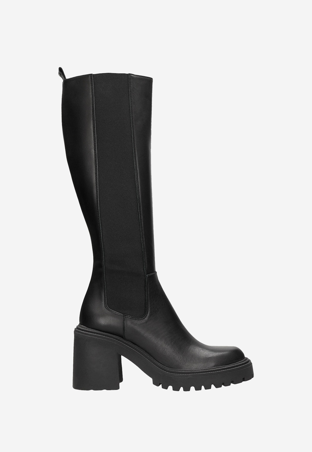 Czarne skórzane sztyblety w formie kozaków na obcasie 71110-50 Widok 2