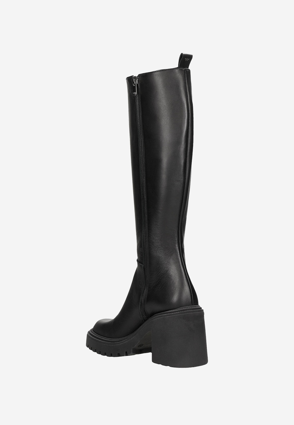 Czarne skórzane sztyblety w formie kozaków na obcasie 71110-50 Widok 4