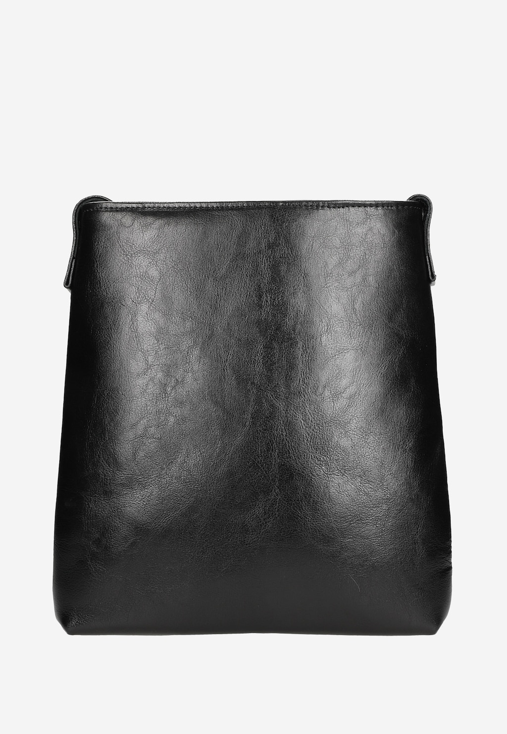 Czarna listonoszka damska z dwoiny foliowanej ze złotymi akcentami 80038-51 Widok 4