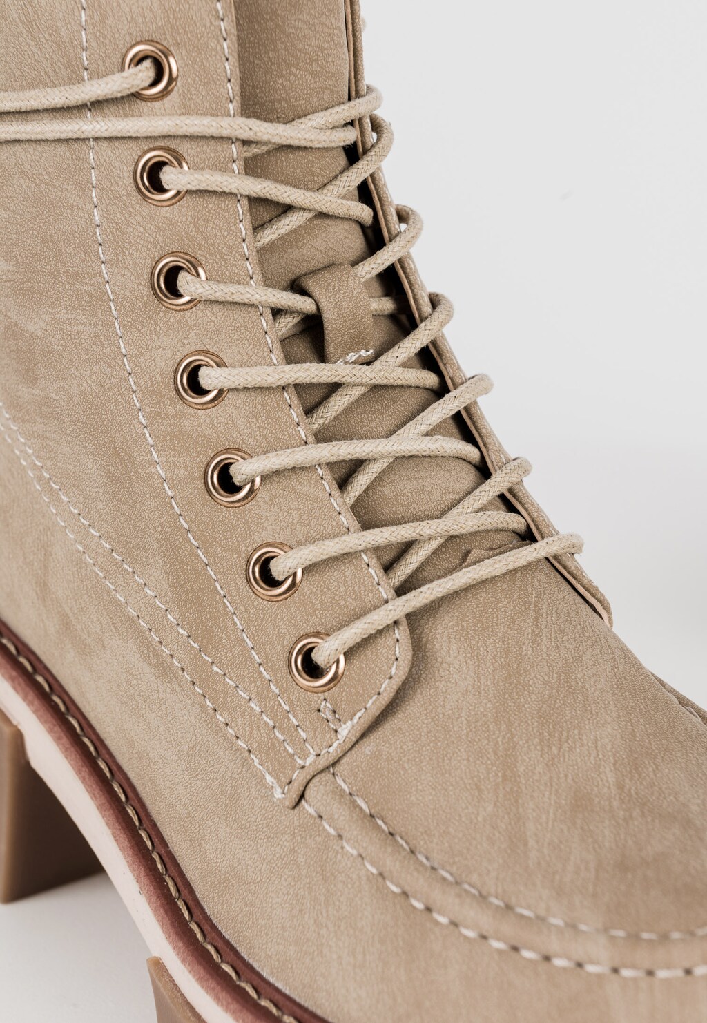 WJS beżowe trzewiki damskie w stylu miejskim WJS55039-64 Widok 4