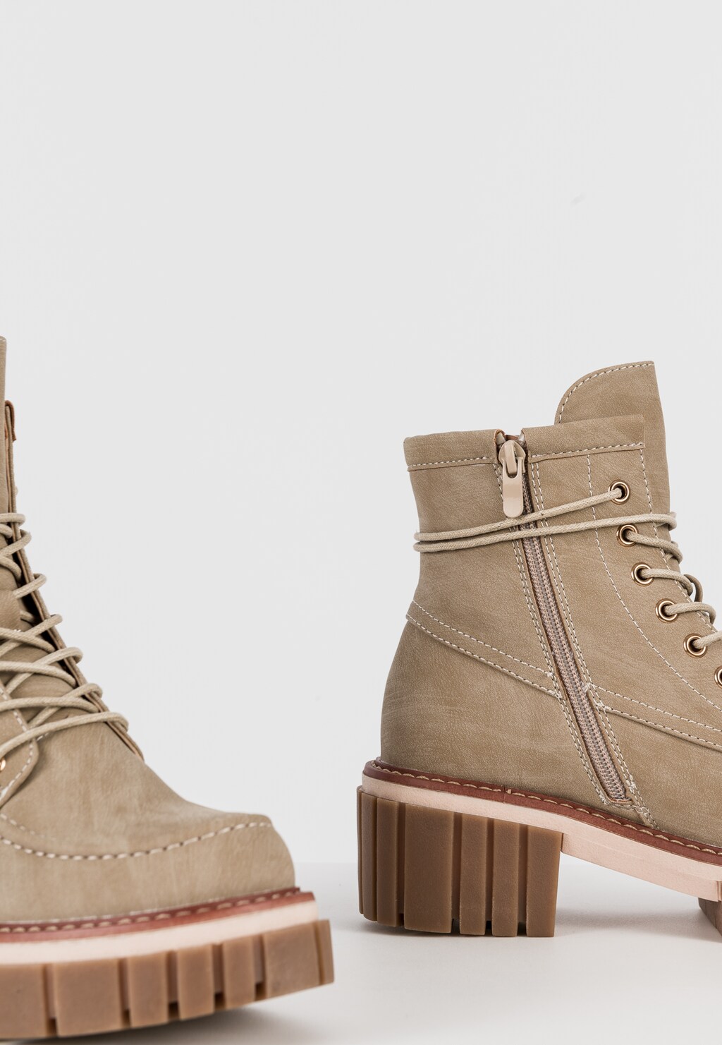 WJS beżowe trzewiki damskie w stylu miejskim WJS55039-64 Widok 5