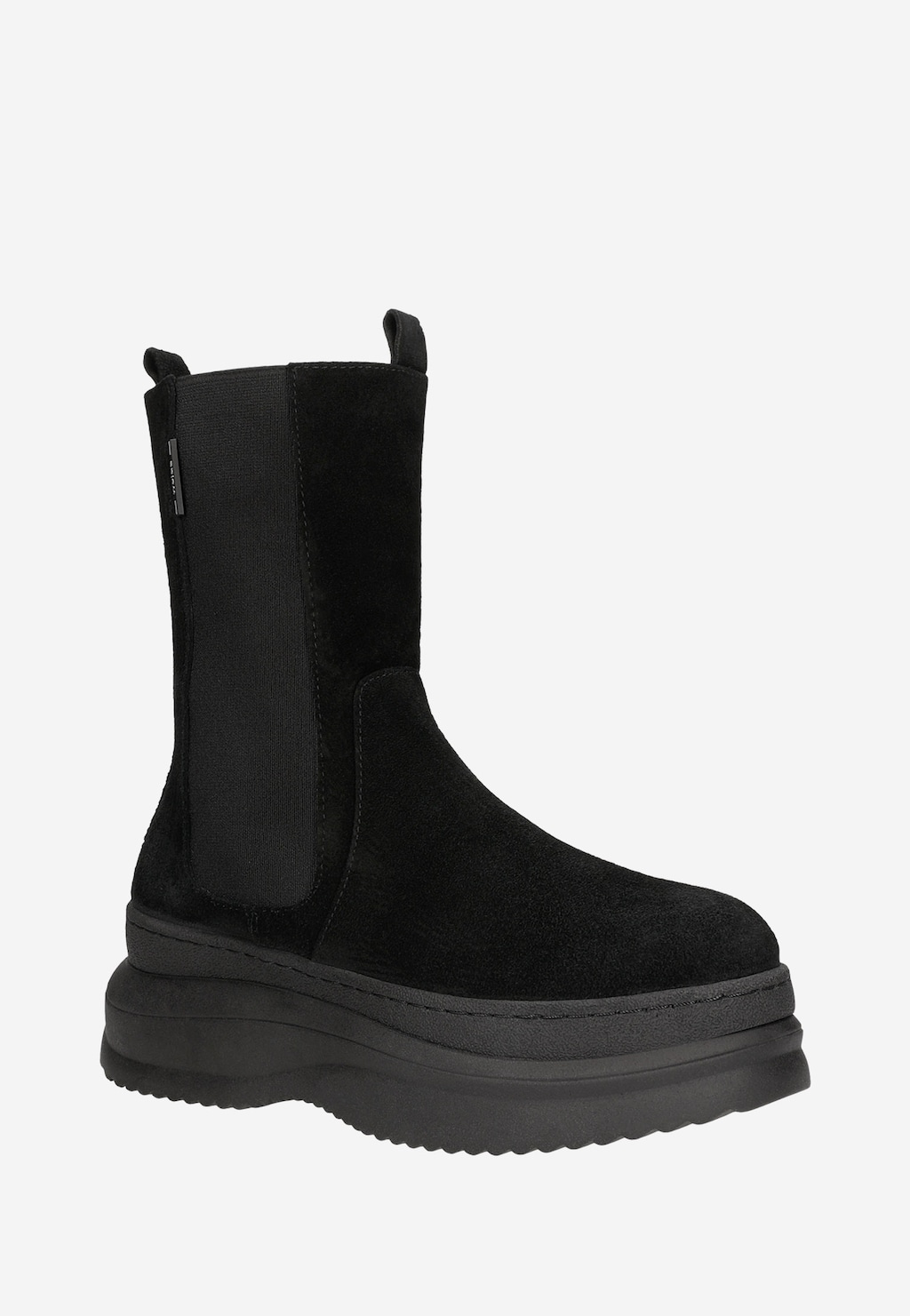 Czarne oryginalne botki damskie na płaskiej podeszwie 55174-61 Widok 3