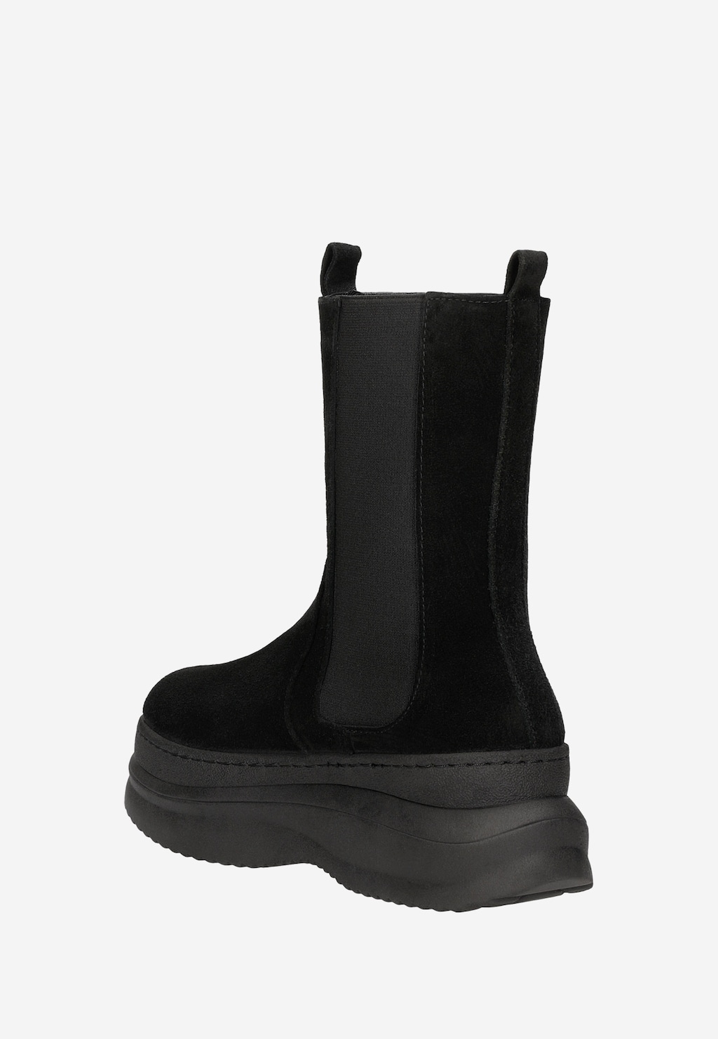 Czarne oryginalne botki damskie na płaskiej podeszwie 55174-61 Widok 4