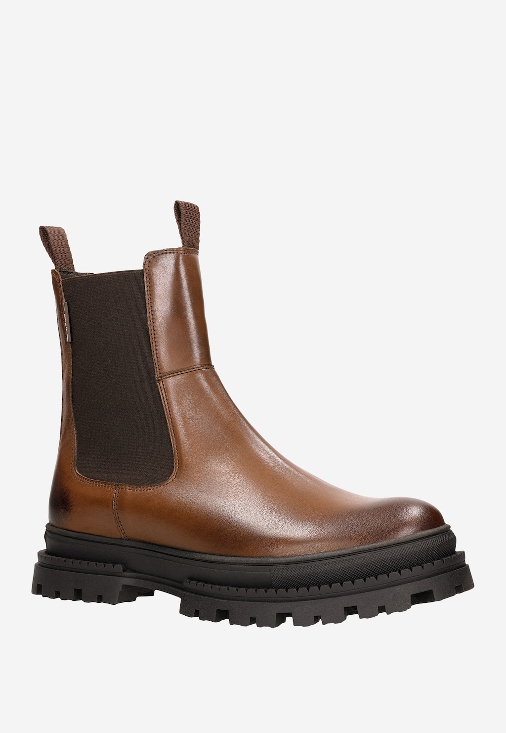 Eleganckie brązowe sztyblety męskie Wojas model 20018-52 z wysoką cholewką, elastycznymi wstawkami po bokach i solidną, grubą podeszwą.