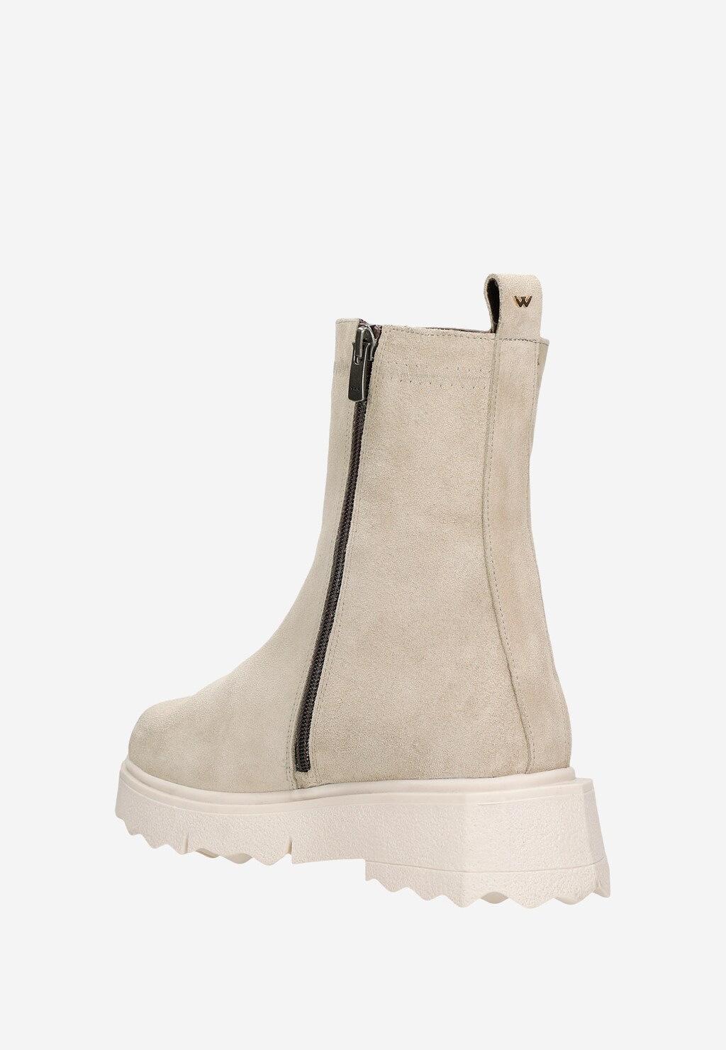 Beżowe botki damskie na podeszwie z kontrastową wstawką 55182-64 Widok 4