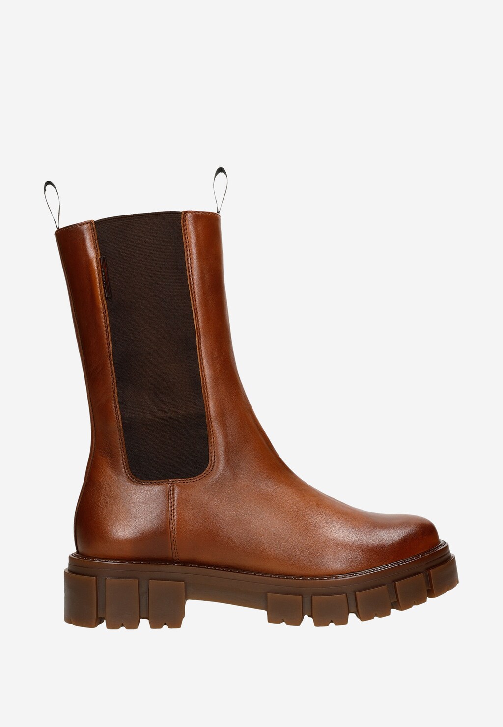 Hnedé dámske členkové čižmy z kože k jesenným outfitom 55117-52 Widok 2