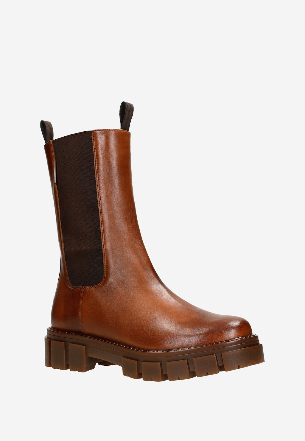 Hnedé dámske členkové čižmy z kože k jesenným outfitom 55117-52 Widok 3