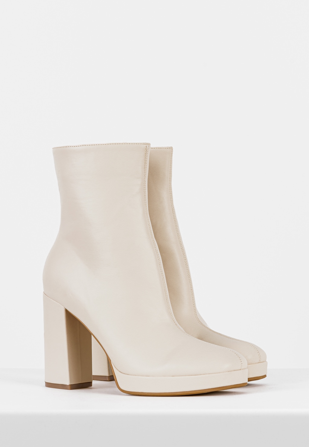 WJS eleganckie beżowe botki na obcasie WJS46053-54 Widok 3