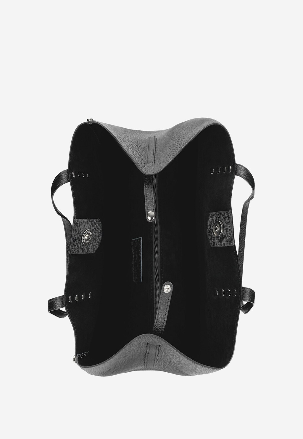 Czarna duża torebka damska ze srebrnymi nitami 80079-51 Widok 4