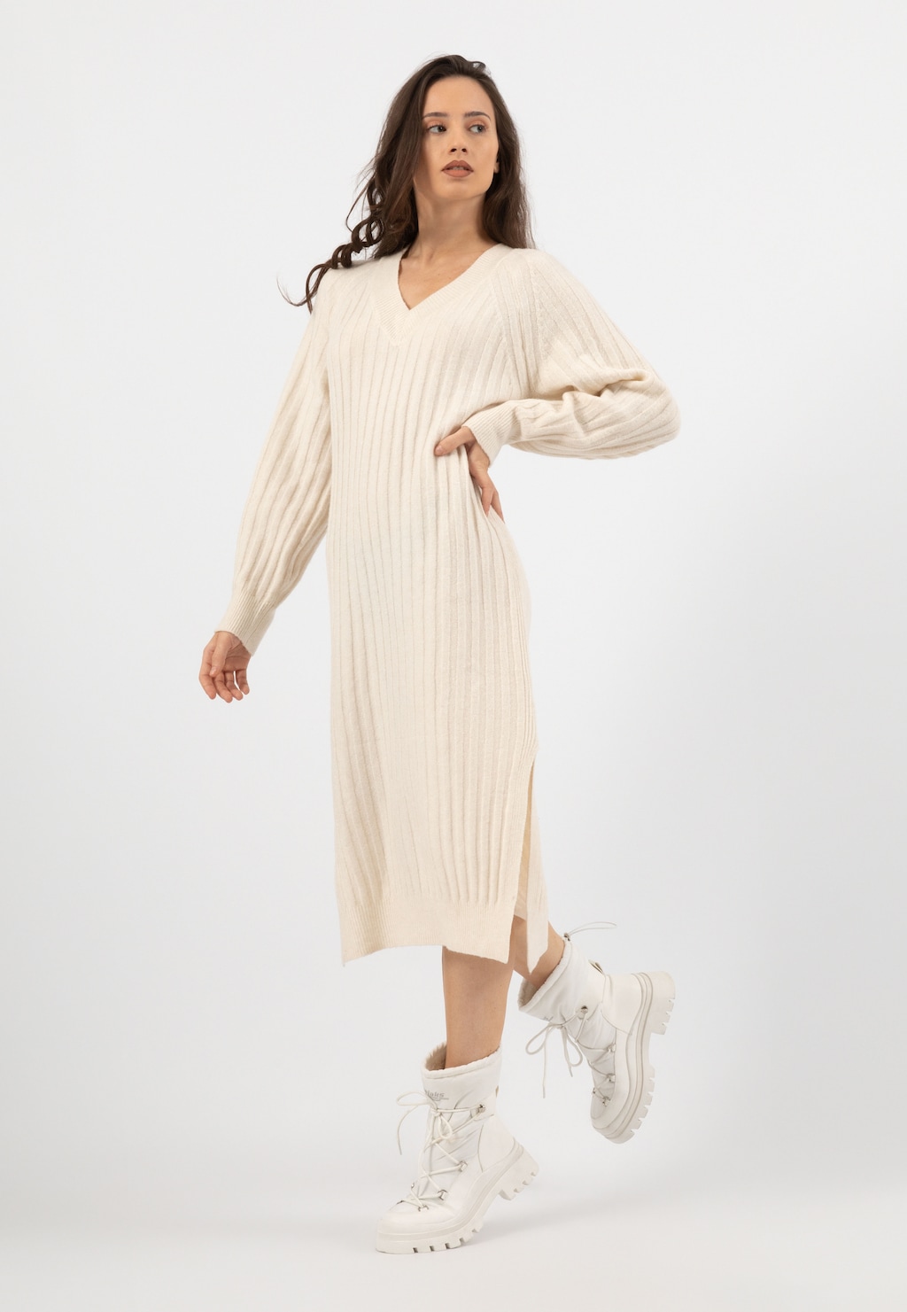 RELAKS stylowe ocieplane białe Śniegowce damskie  R35000-19 Widok 9