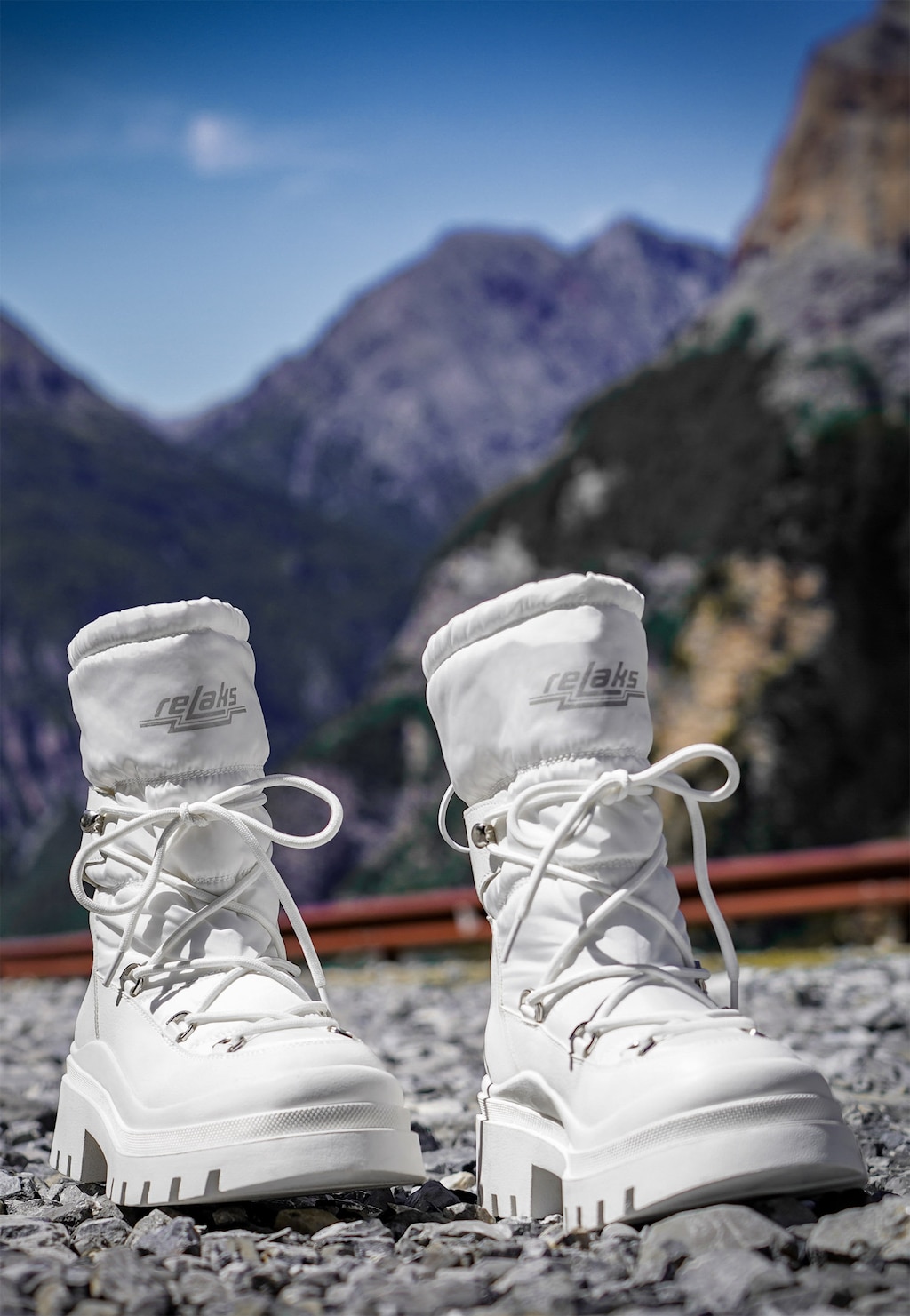 RELAKS stylowe ocieplane białe Śniegowce damskie  R35000-19 Widok 1
