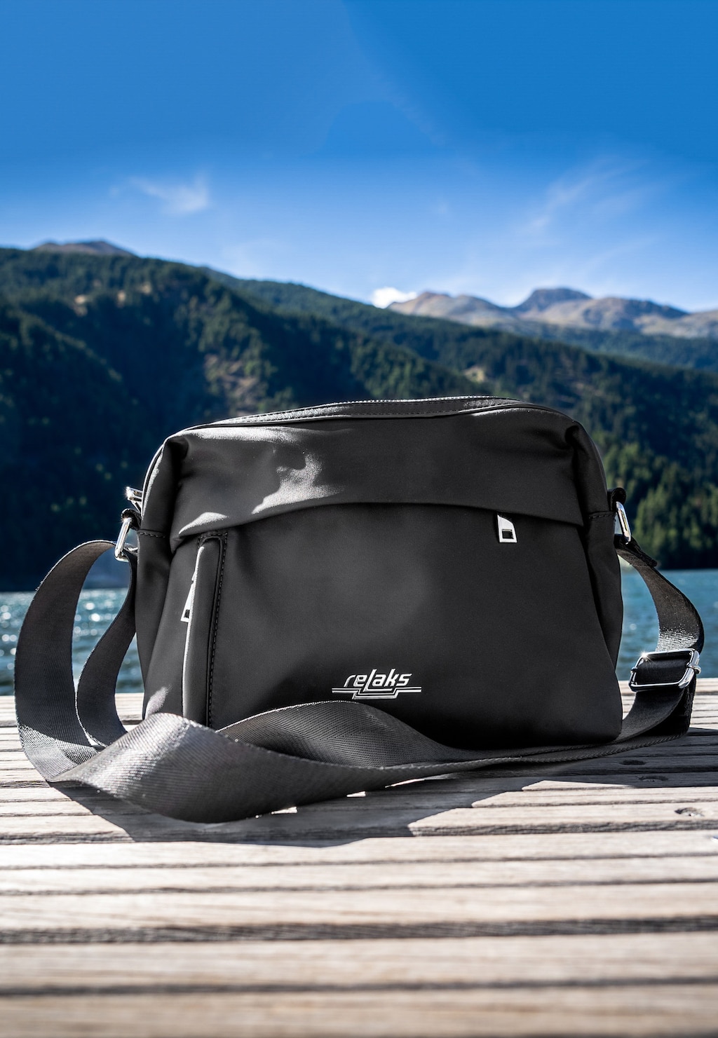RELAKS czarna materiałowa torebka damska crossbody bag R80291-11 Widok 1