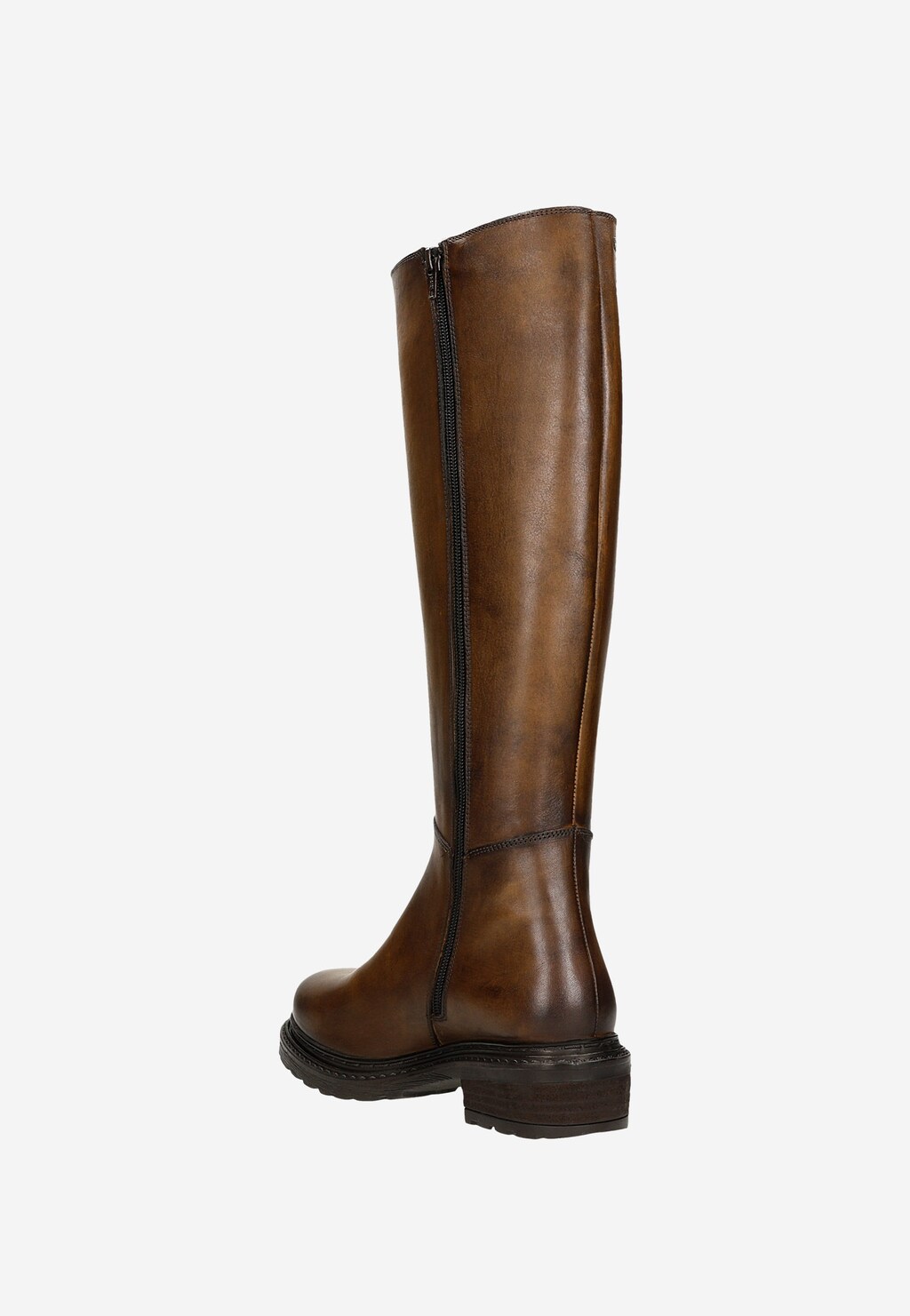 Ciemnobrązowe kozaki damskie z wstawką z boku cholewki 71028-52 Widok 3