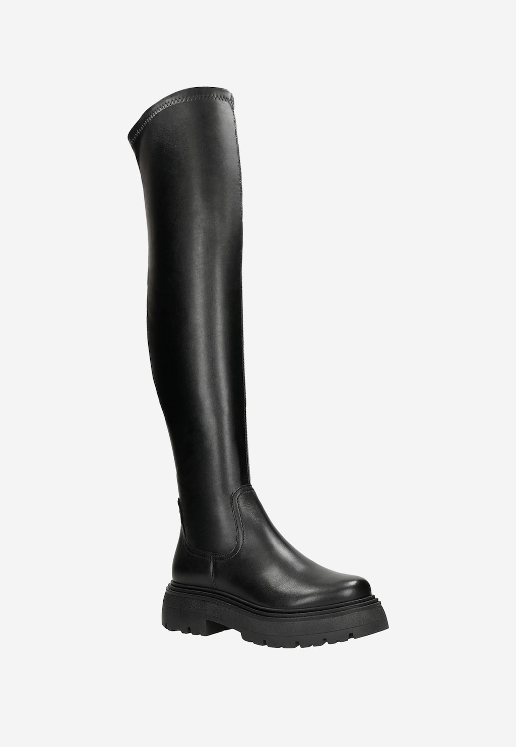 Czarne wysokie kozaki damskie typu bikery 71037-81 Widok 3