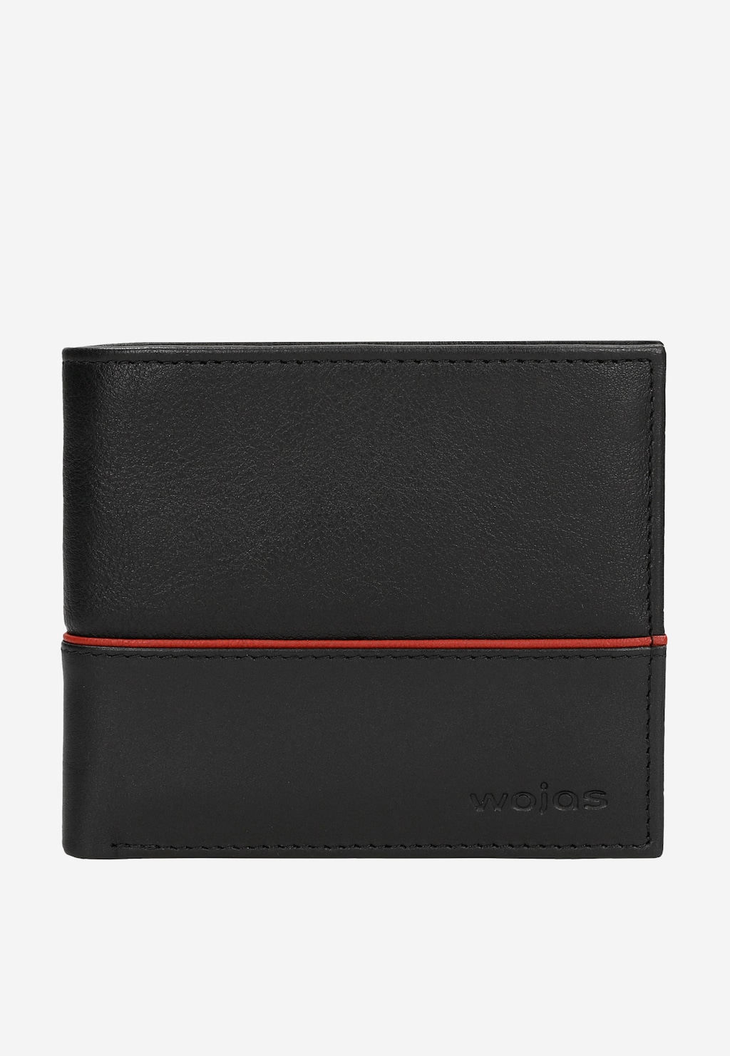 Czarny portfel męski z czerwonym paskiem 91061-51 Widok 2