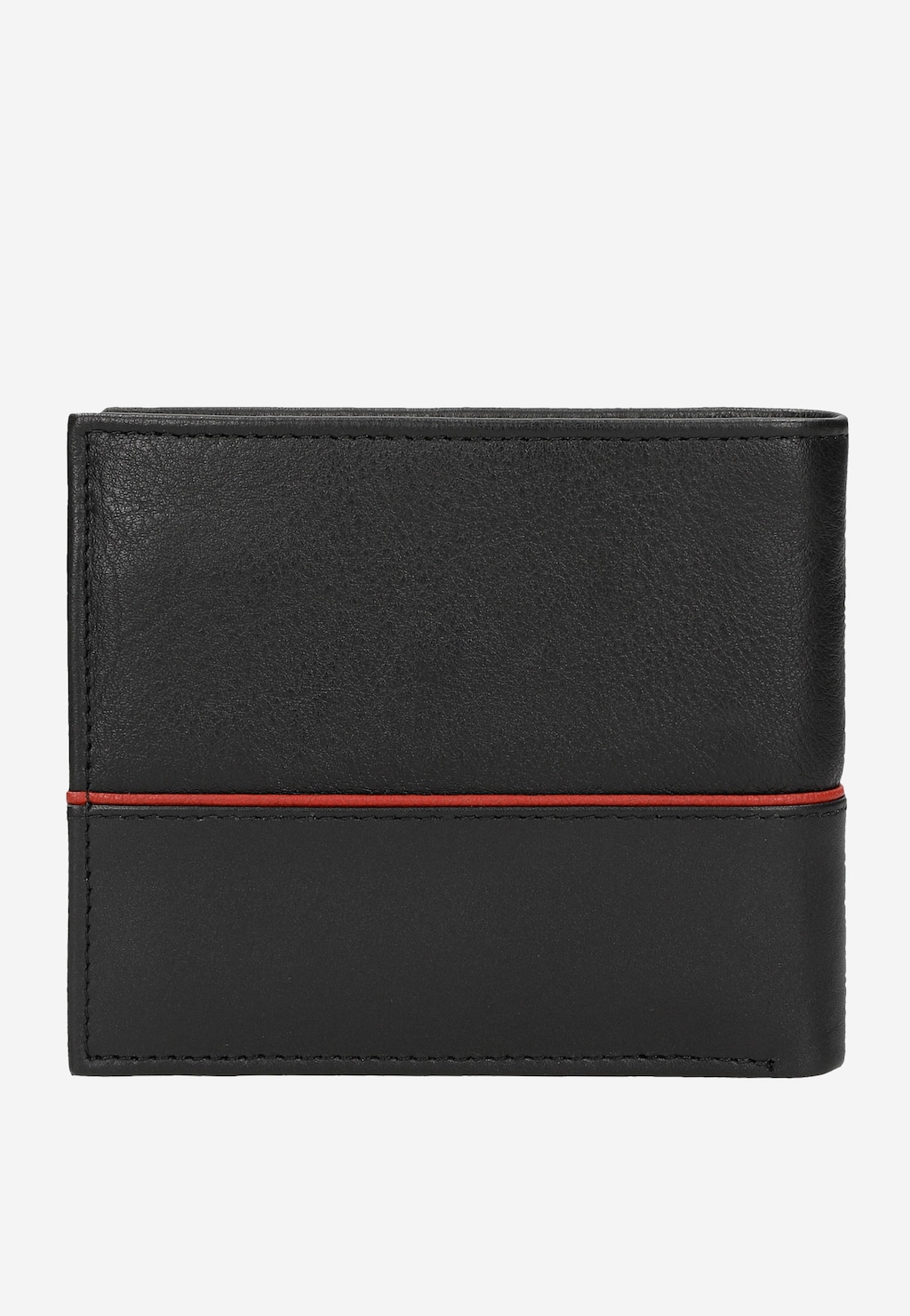 Czarny portfel męski z czerwonym paskiem 91061-51 Widok 4